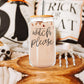 Witch Please 17oz Glass Tumbler With Bamboo Lid Stainless Straws And Cleaner